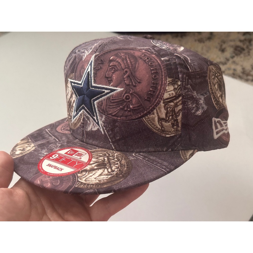 New Era 9FIFTY Dallas Cowboys Hat Snapback NFL Vintage Collection Coin Print Cap
